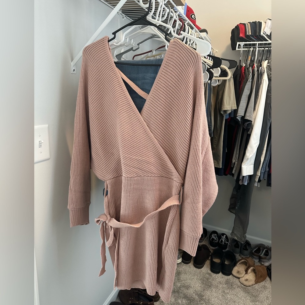 Pink Sweater Dress